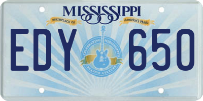 MS license plate EDY650