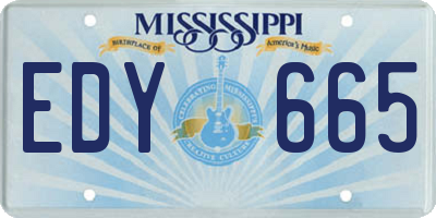 MS license plate EDY665