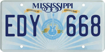 MS license plate EDY668
