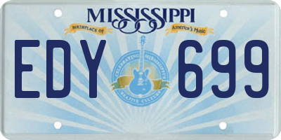 MS license plate EDY699
