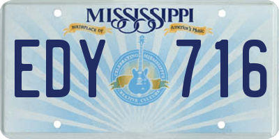 MS license plate EDY716