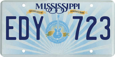 MS license plate EDY723