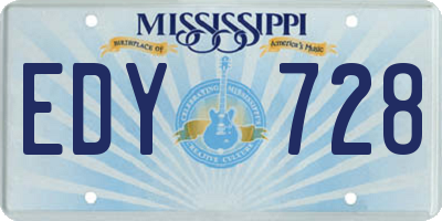 MS license plate EDY728