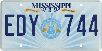 MS license plate EDY744