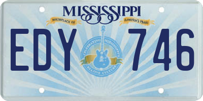 MS license plate EDY746