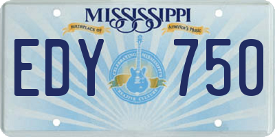 MS license plate EDY750