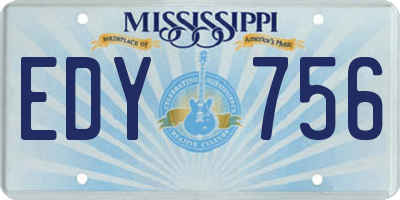 MS license plate EDY756