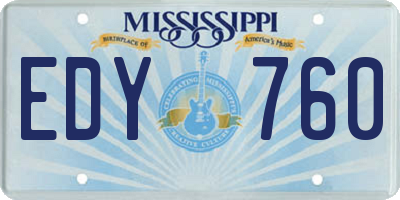 MS license plate EDY760