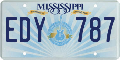 MS license plate EDY787