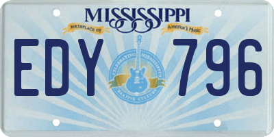 MS license plate EDY796