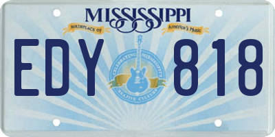 MS license plate EDY818