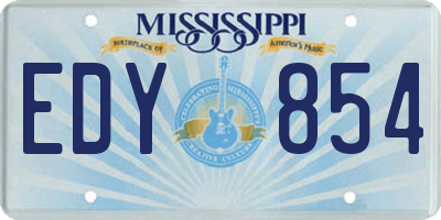 MS license plate EDY854