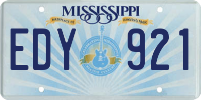 MS license plate EDY921