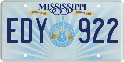 MS license plate EDY922