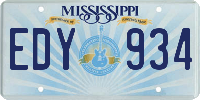 MS license plate EDY934