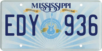 MS license plate EDY936