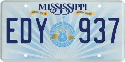 MS license plate EDY937
