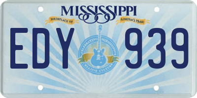 MS license plate EDY939