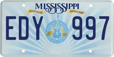 MS license plate EDY997