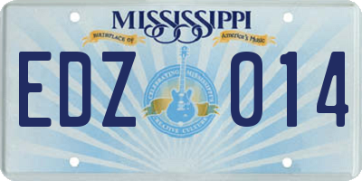 MS license plate EDZ014