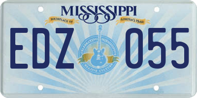 MS license plate EDZ055