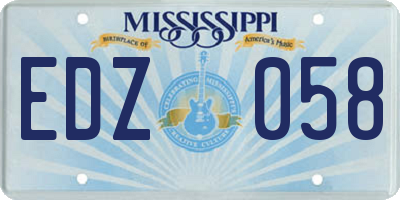 MS license plate EDZ058