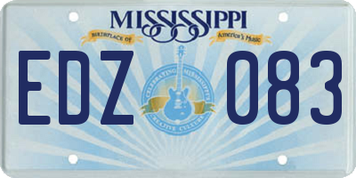MS license plate EDZ083