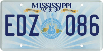 MS license plate EDZ086