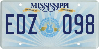 MS license plate EDZ098
