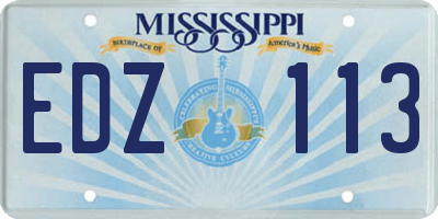 MS license plate EDZ113