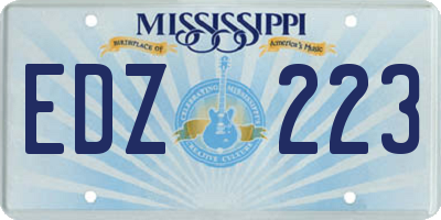 MS license plate EDZ223