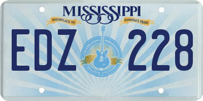 MS license plate EDZ228