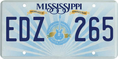 MS license plate EDZ265