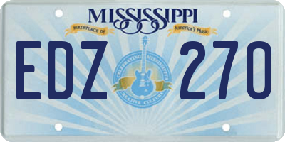 MS license plate EDZ270