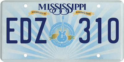 MS license plate EDZ310