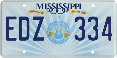 MS license plate EDZ334