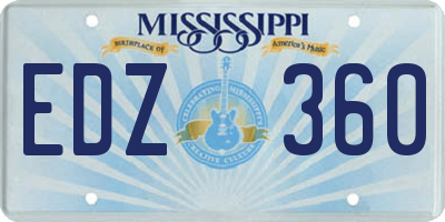 MS license plate EDZ360