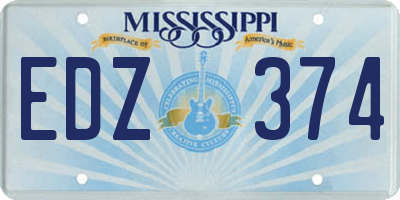 MS license plate EDZ374