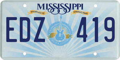 MS license plate EDZ419