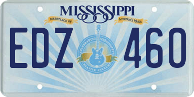 MS license plate EDZ460