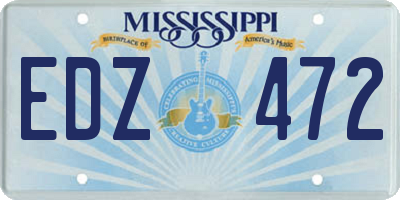 MS license plate EDZ472