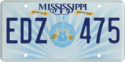 MS license plate EDZ475