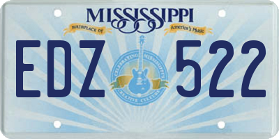 MS license plate EDZ522
