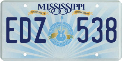 MS license plate EDZ538