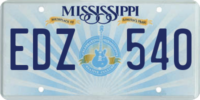 MS license plate EDZ540