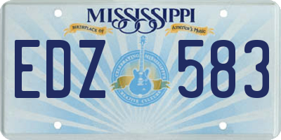 MS license plate EDZ583