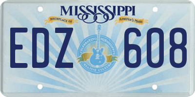 MS license plate EDZ608
