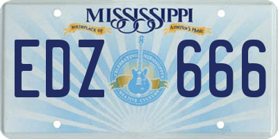 MS license plate EDZ666