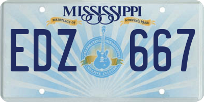 MS license plate EDZ667
