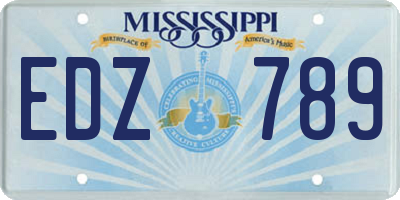 MS license plate EDZ789